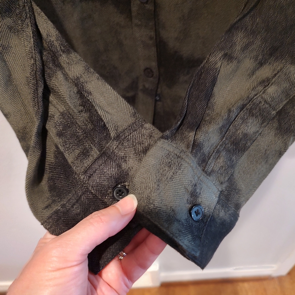 Rails Long Sleeve Hunter Olive Tie Dye Women’s Shirt Black M - Picture 5 of 12